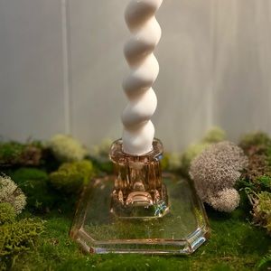 Pink Glass Candle Holder